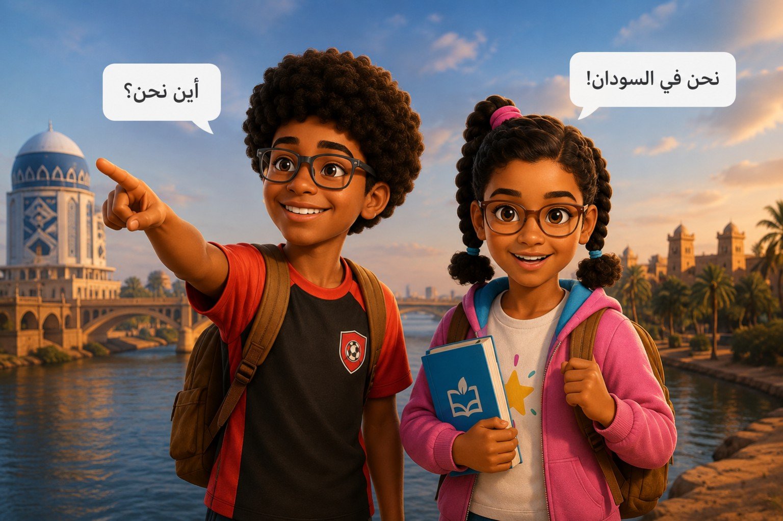Lana and Ziyad exploring Sudan in the ELAF Adventure